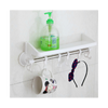 Multi Suction Cup Shelf With Hooks Organizer Storage Kitchen Holder Bath Caddy   white - Mega Save Wholesale & Retail - 4