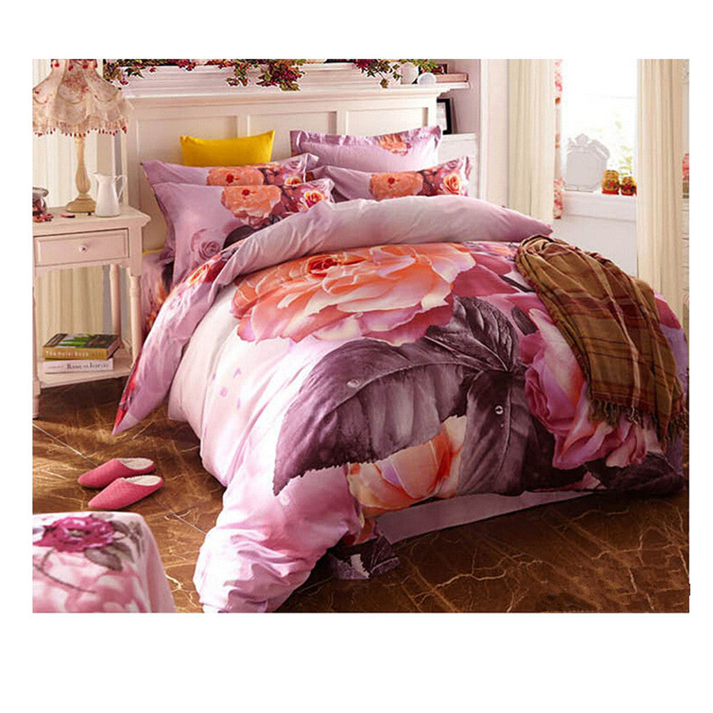 Cotton Active floral printing Quilt Duvet Sheet Cover Sets 2.0M/2.2M Bed Size 46 - Mega Save Wholesale & Retail