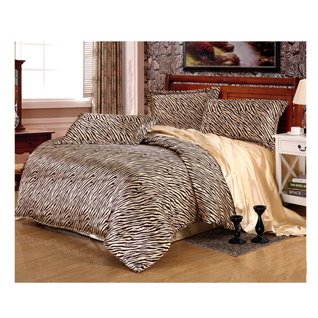 Silk King Queen Double Size Silk Duvet Quilt Cover Sets Bedding Cover Set  05 - Mega Save Wholesale & Retail