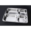Deepen thick stainless steel plate snack square stainless steel sub-grid covered five grid fourfold rice dish lunch boxes free shipping 4 Grid - Mega Save Wholesale & Retail
