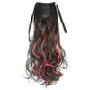 Curled Horsetail Highlights Gradient Ramp Wig    brown black with pink 4HFH#