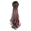 Curled Horsetail Highlights Gradient Ramp Wig    brown black with pink 4HFH#