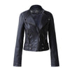 Stand Collar PU Leather Zipper Woman Fashionable    S - Mega Save Wholesale & Retail - 1