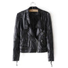 Stand Collar PU Leather Zipper Woman Fashionable    S - Mega Save Wholesale & Retail - 3