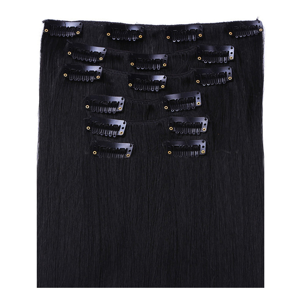 Wig Straight Hair Extetion 7pcs Suit 55cm     1B - Mega Save Wholesale & Retail - 1