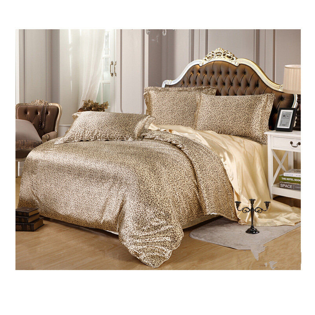 Silk King Queen Double Size Silk Duvet Quilt Cover Sets Bedding Cover Set 1.5M/1.8M Bed 02 - Mega Save Wholesale & Retail