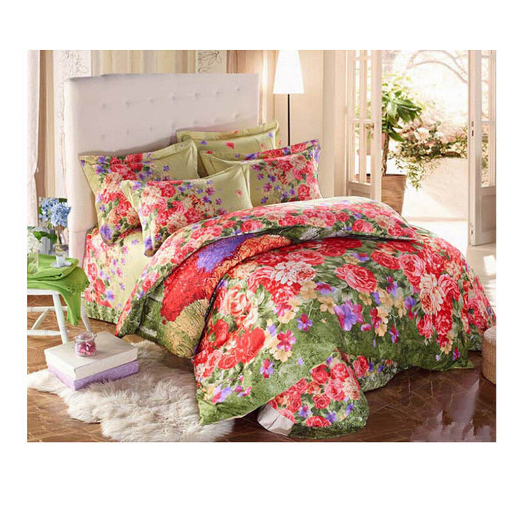 Cotton Active floral printing Quilt Duvet Sheet Cover Sets  Size 66 - Mega Save Wholesale & Retail