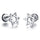 Men's titanium steel plating gold earrings personalized earrings simple hollow hexagram birthday gift GE309   WHITE - Mega Save Wholesale & Retail - 1