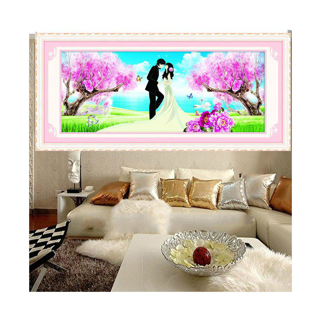 5D Diamond Painting Wedding Cross Stitch Diamond Paste Living Room Accompanied by love - Mega Save Wholesale & Retail