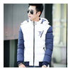 Man Cotton Coat Slim Warm Hoodied  white   M - Mega Save Wholesale & Retail - 2
