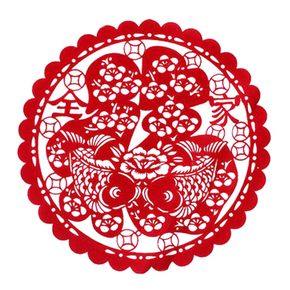 Flocking Paper-cut for Window Decoration 1pair Happiness of Family - Mega Save Wholesale & Retail