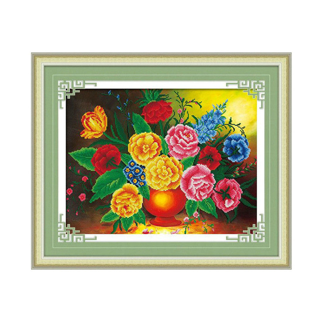 5D Diamond Painting Square Diamond Diamond Paste Rich Multicolored Decorations Living Room Cross Stitch European Oil Paiting Vase - Mega Save Wholesale & Retail