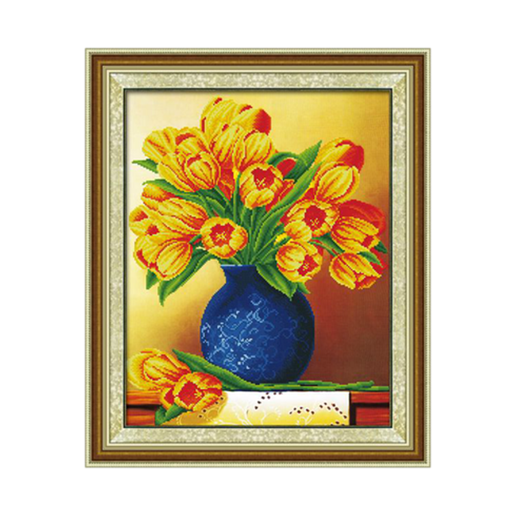 5D Magic Cube Diamond Three-dimensional Diamond Golden Year Tulip Diamond Painting - Mega Save Wholesale & Retail