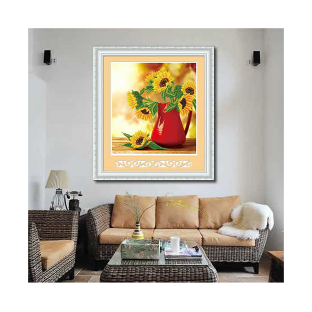 Diamond Paste 5D Diamond Paste Full-jewelled Living Room Series Golden Sunflower Cross Stitch Diamond Painting - Mega Save Wholesale & Retail