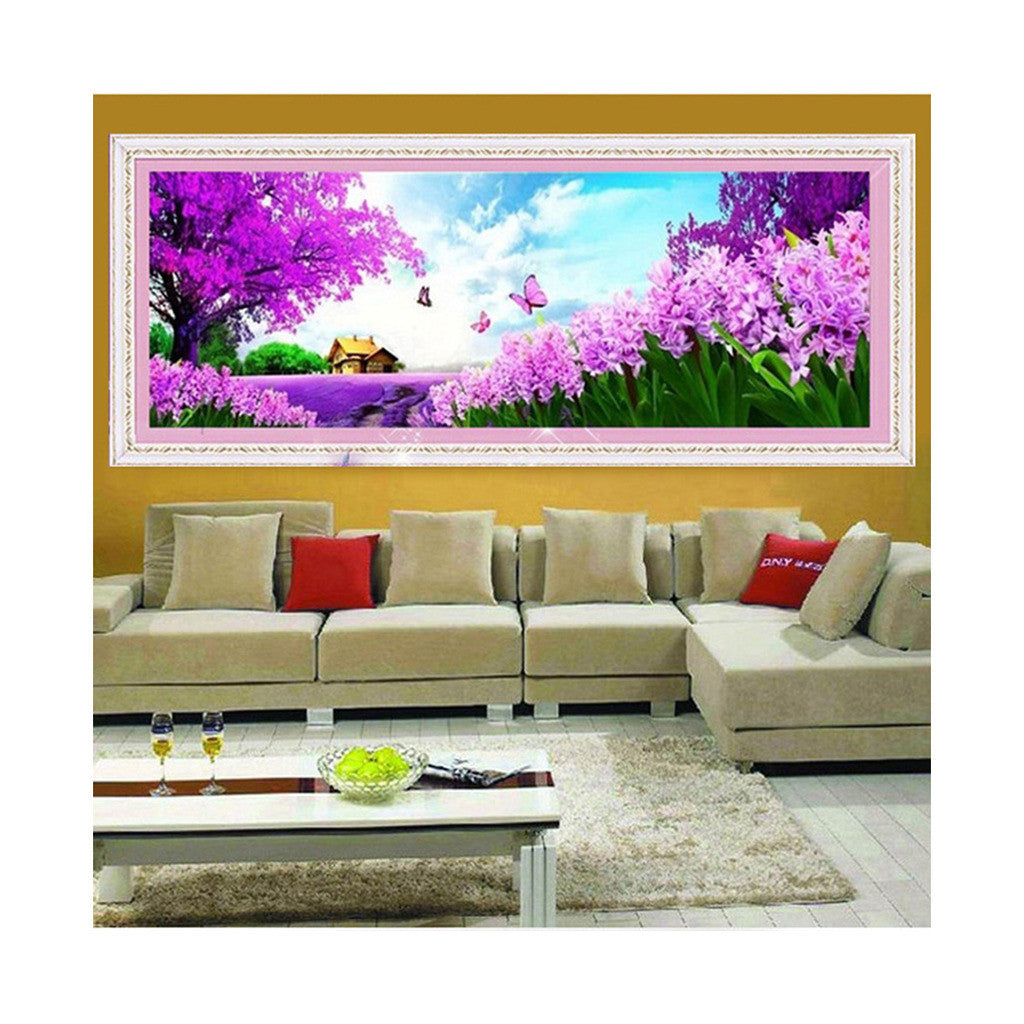 Magic Cube Diamond Painting Full-jewelled Living Room Bedroom Diamond Paste Cross Stitch Romantic Purple Lavender - Mega Save Wholesale & Retail