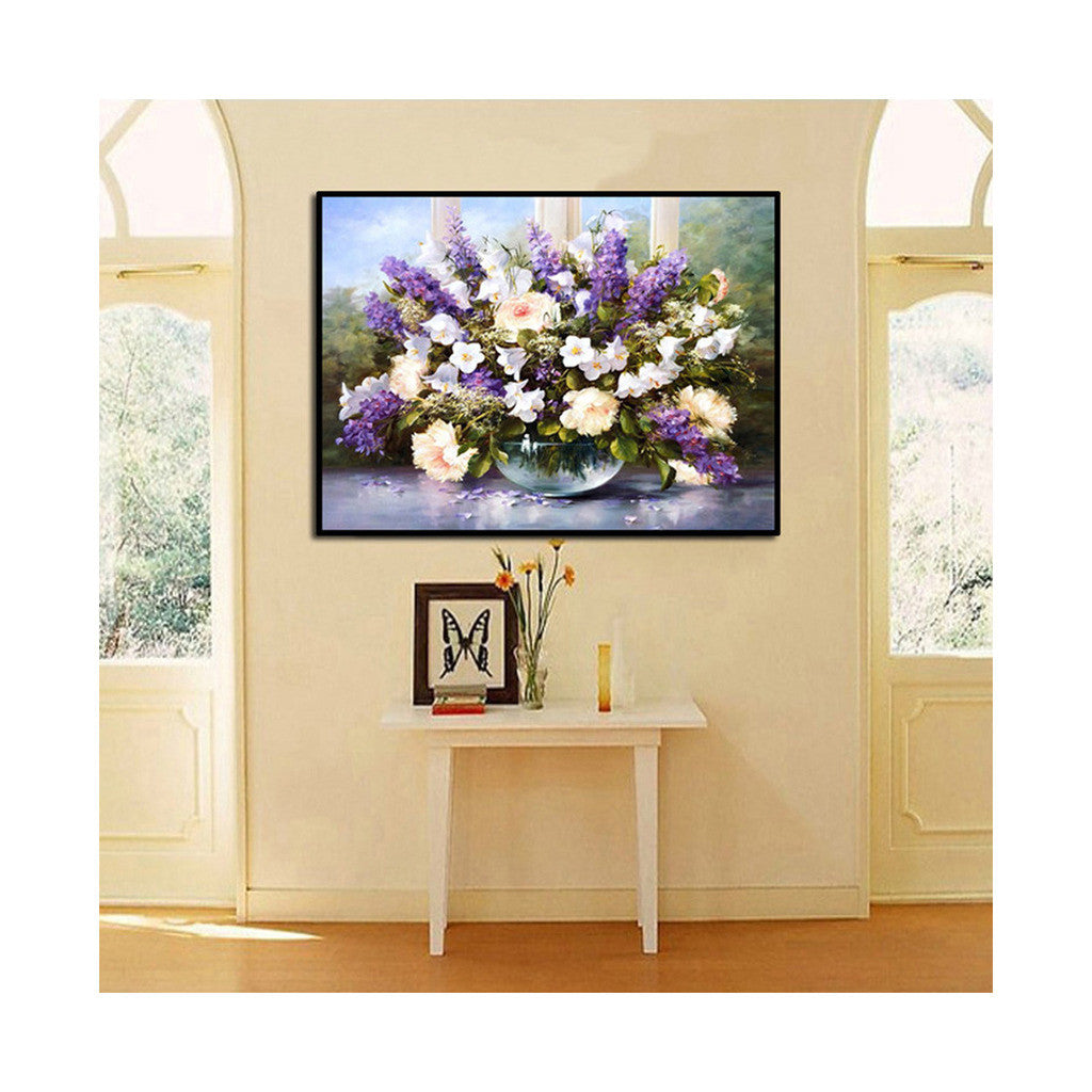 5D Diamond Painting Round Diamond Magic Cube Diamond Lavender Love Vase Diamond Paste Diamond Stitch Bedroom Dining Room - Mega Save Wholesale & Retail