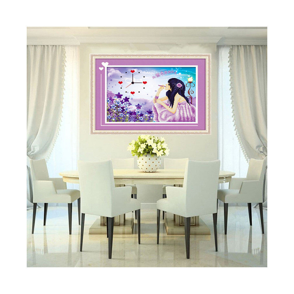 Diamond Painting Lavender's Date Clock Magic Cube Diamond Cross Stitch Diamond Stitch Diamond Paste Bedroom Cartoon Figure - Mega Save Wholesale & Retail