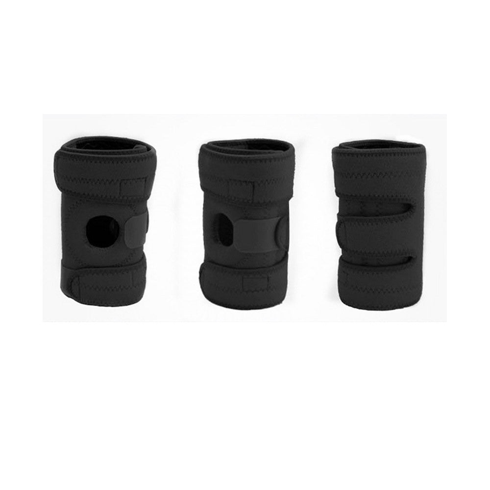 Outdoor Cycling Mountaineering Knee Pads Elastic Cloth Four Springs Breathable  Non-slip Wearproof Sports Protective Device Black - Mega Save Wholesale & Retail - 1