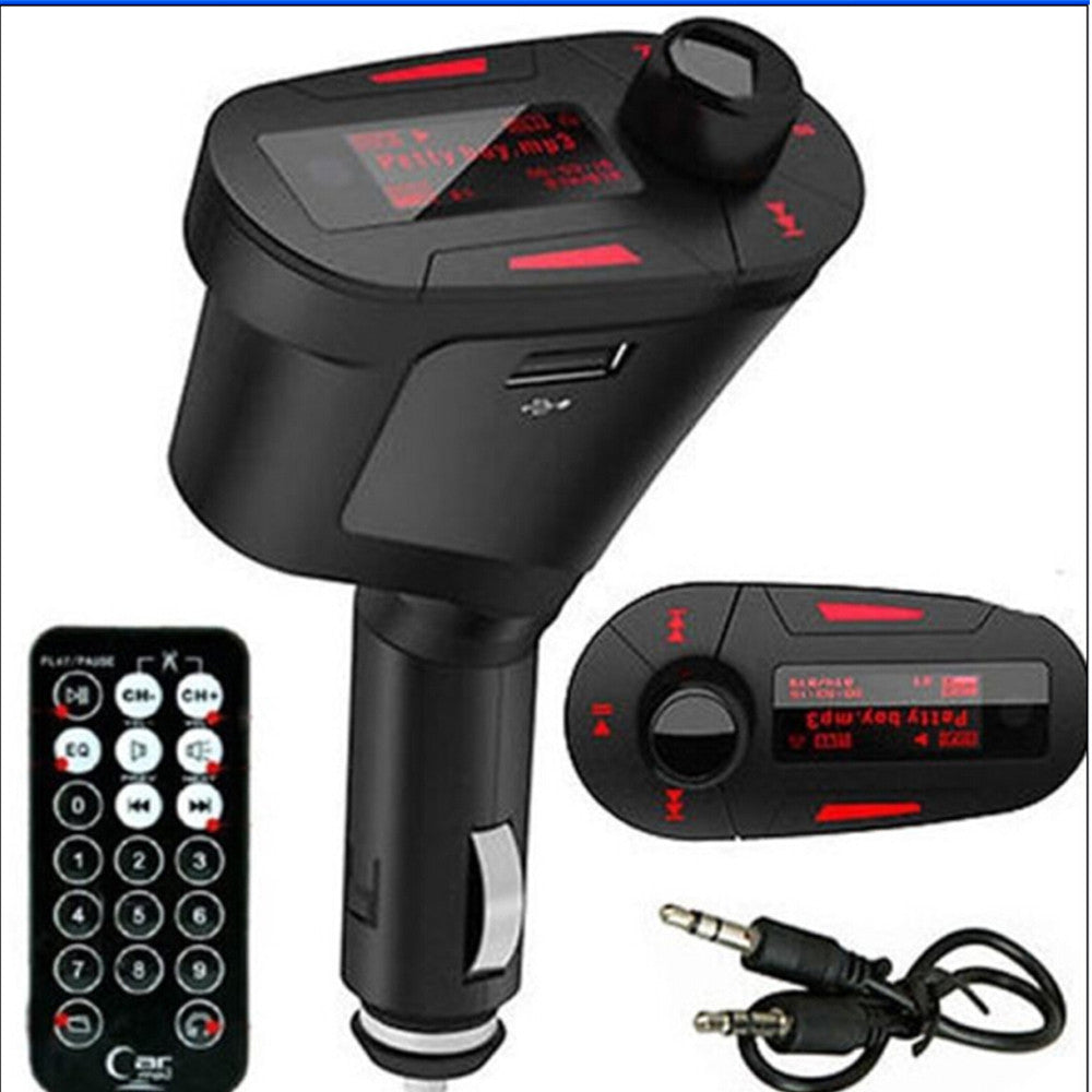 Wireless Car MP3 FM Transmitter Modulator USB SD MMC LCD Display+Remote 3 Colors Red - Mega Save Wholesale & Retail - 1