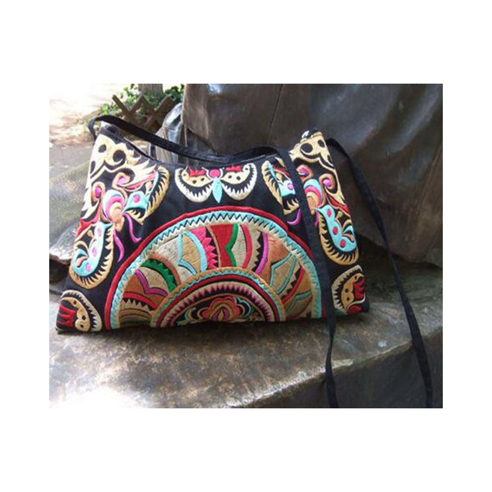 Original Yunnan Featured National Style Embroidery Bag Zipper Cotton Single-shoulder Bag Handbag Messenger Bag     1 - Mega Save Wholesale & Retail - 8
