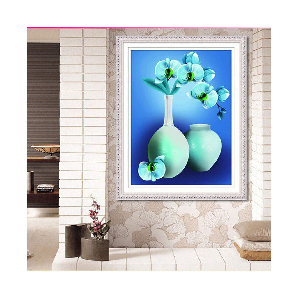 Flower Vase 5D Cross Stitch Phalaenopsis Diamond Painting Square Diamond Full-jewelled Diamond Paste Living Room Oil Painting - Mega Save Wholesale & Retail