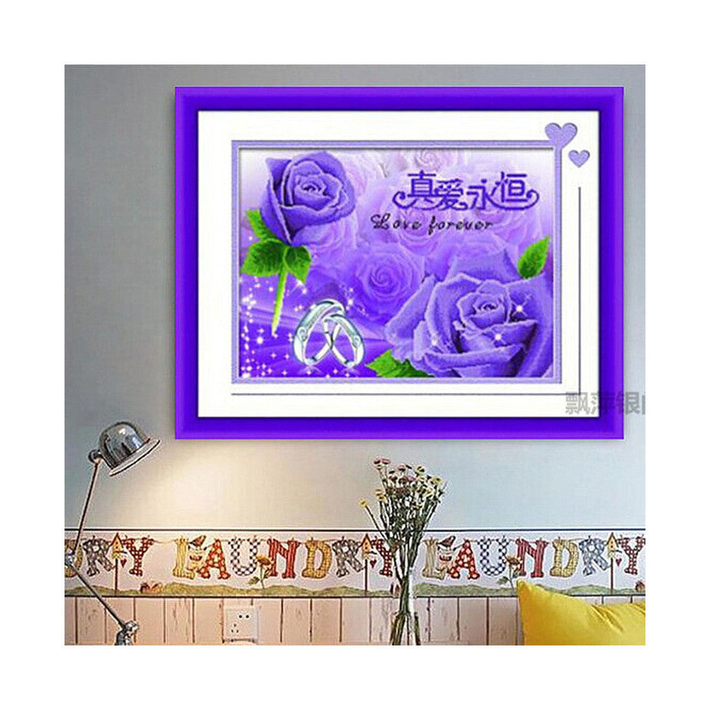 5D Diamond Painting Cross Stitch Diamond Paste Diamond Stitch Rose Forever True Love Full-jewelled Living Room - Mega Save Wholesale & Retail