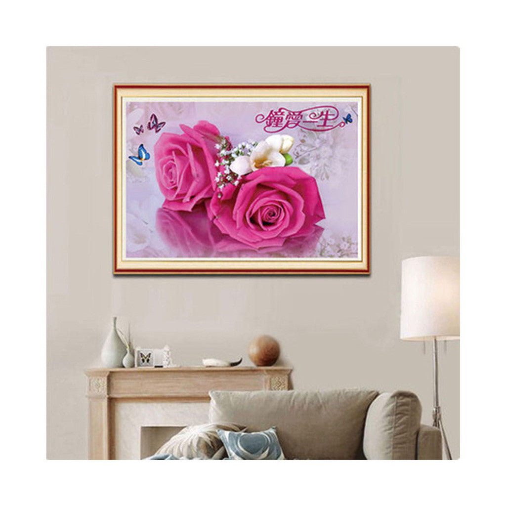 5D Three-dimensional Diamond Painting Round Diamond Living Room Bedroom Love for Whole Time - Mega Save Wholesale & Retail