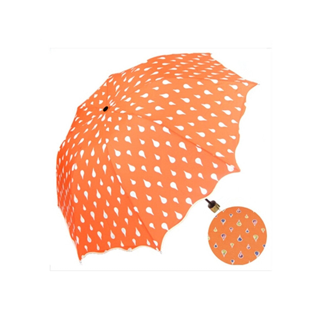 Fashion umbrella Color Changing Water Activated Windproof Princess Folding Umbrella Blue - Mega Save Wholesale & Retail - 3