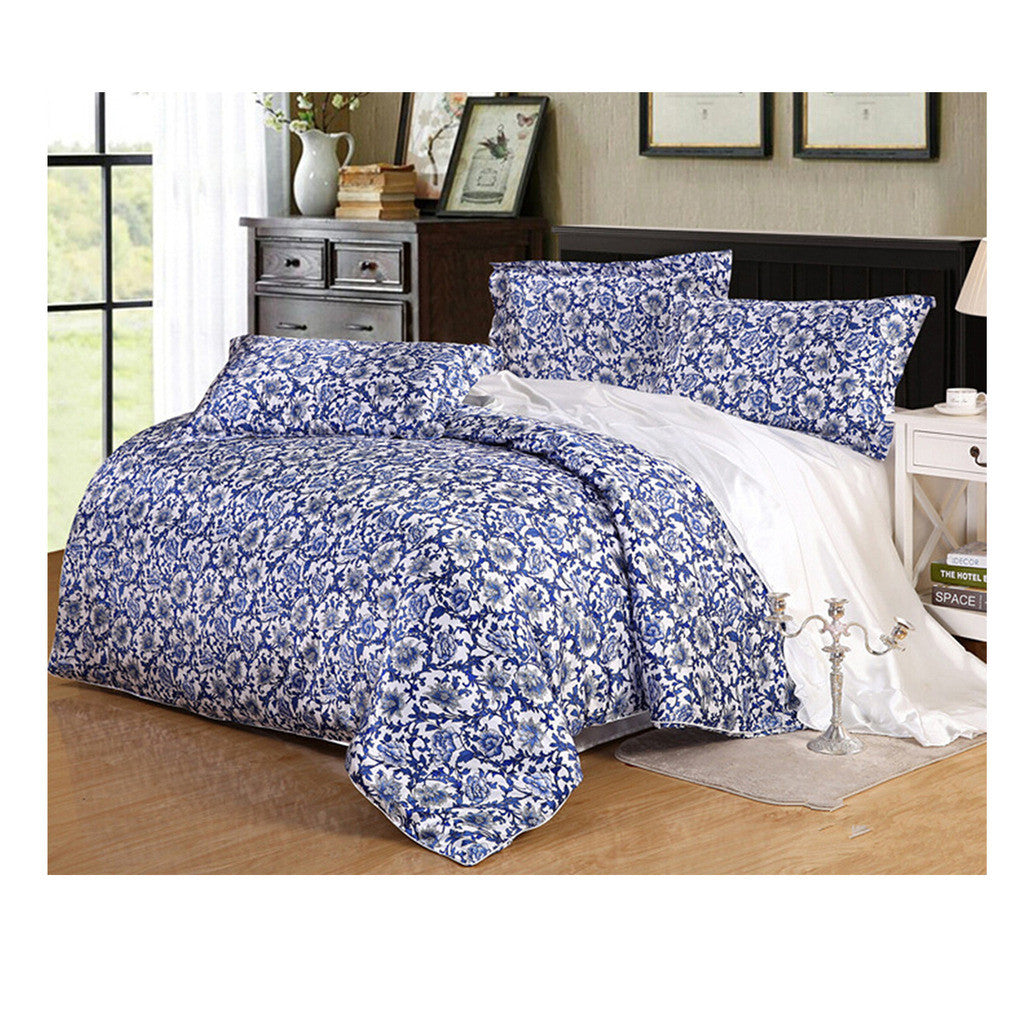 Silk King Queen Double Size Silk Duvet Quilt Cover Sets Bedding Cover Set  08 - Mega Save Wholesale & Retail