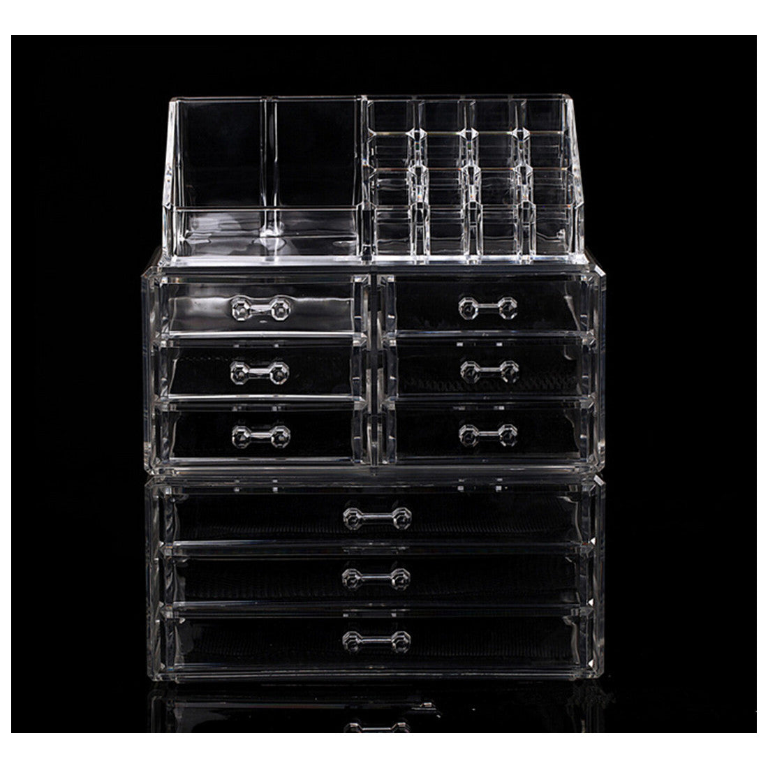 Makeup Cosmetics Jewelry Organizer Clear Acrylic 9 Drawers Lipstick Display Box Storage - Mega Save Wholesale & Retail - 1