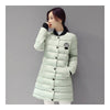 Winter Down Coat Woman Middle Long Light Thin Slim   pea green   M - Mega Save Wholesale & Retail - 1
