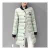 Winter Down Coat Woman Middle Long Light Thin Slim   pea green   M - Mega Save Wholesale & Retail - 2