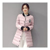 Winter Down Coat Woman Middle Long Light Thin Slim   pink   M - Mega Save Wholesale & Retail - 1
