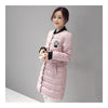 Winter Down Coat Woman Middle Long Light Thin Slim   pink   M - Mega Save Wholesale & Retail - 2