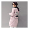 Winter Down Coat Woman Middle Long Light Thin Slim   pink   M - Mega Save Wholesale & Retail - 3