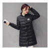 Winter Down Coat Woman Middle Long Light Thin Slim    black   M - Mega Save Wholesale & Retail - 1