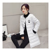 Winter Down Coat Woman Middle Long Light Thin Slim   grey   M - Mega Save Wholesale & Retail - 2