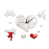 Wedding Room Decoration Quartz Mirror Cupid Wall Clock  A silver - Mega Save Wholesale & Retail