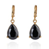 Water-drop Zircon Earrings   A black - Mega Save Wholesale & Retail - 1