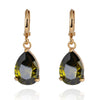 Water-drop Zircon Earrings    A green - Mega Save Wholesale & Retail - 1