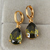 Water-drop Zircon Earrings    A green - Mega Save Wholesale & Retail - 3