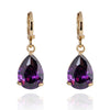 Water-drop Zircon Earrings   A purple - Mega Save Wholesale & Retail