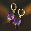 Water-drop Zircon Earrings   A purple - Mega Save Wholesale & Retail - 2