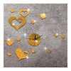 Wedding Room Decoration Quartz Mirror Cupid Wall Clock   B golden - Mega Save Wholesale & Retail