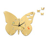 DIY Creative Decoration Butterfly Princess Mirror Quartz Wall Clock   B golden - Mega Save Wholesale & Retail