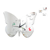 DIY Creative Decoration Butterfly Princess Mirror Quartz Wall Clock   B silver