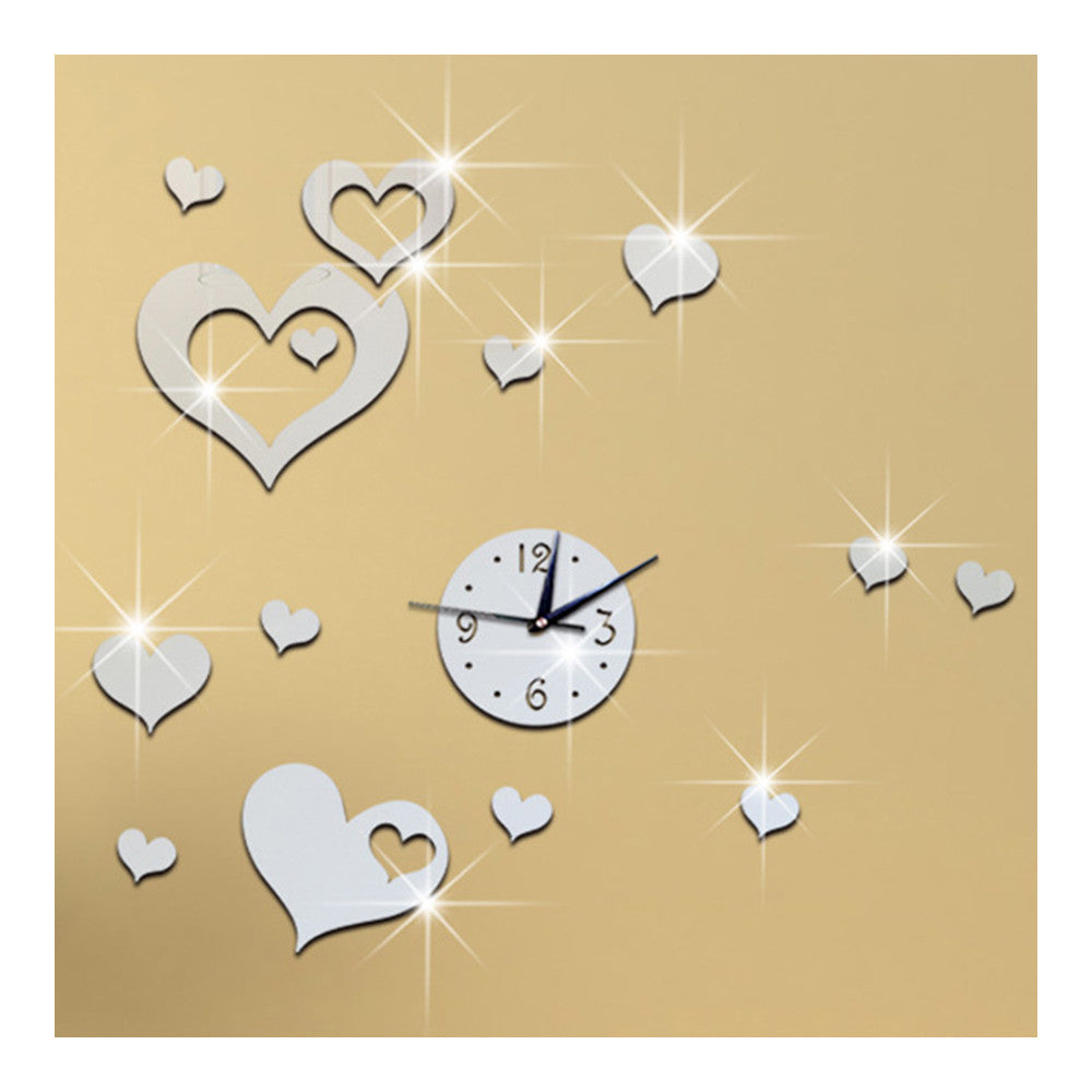 Wedding Room Decoration Quartz Mirror Cupid Wall Clock    B silver - Mega Save Wholesale & Retail