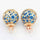  Hot earrings earrings Korean version of the European and American hollow zircon crystal pearl earrings small jewelry stall explosion models  BLUE