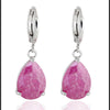 Water-drop Zircon Earrings    B pink - Mega Save Wholesale & Retail