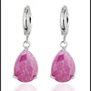 Water-drop Zircon Earrings    B pink - Mega Save Wholesale & Retail - 1